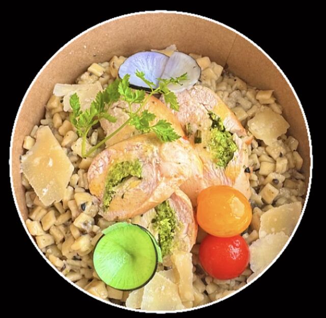 Roulade de poulet farci crozets