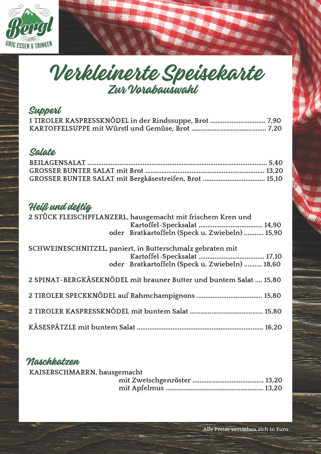 Feiern im Bergl - Weihnachtsfeiern & besondere Anlässe