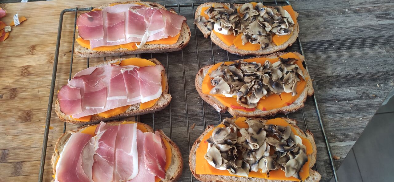 préparation des croc Mr au potimarron 