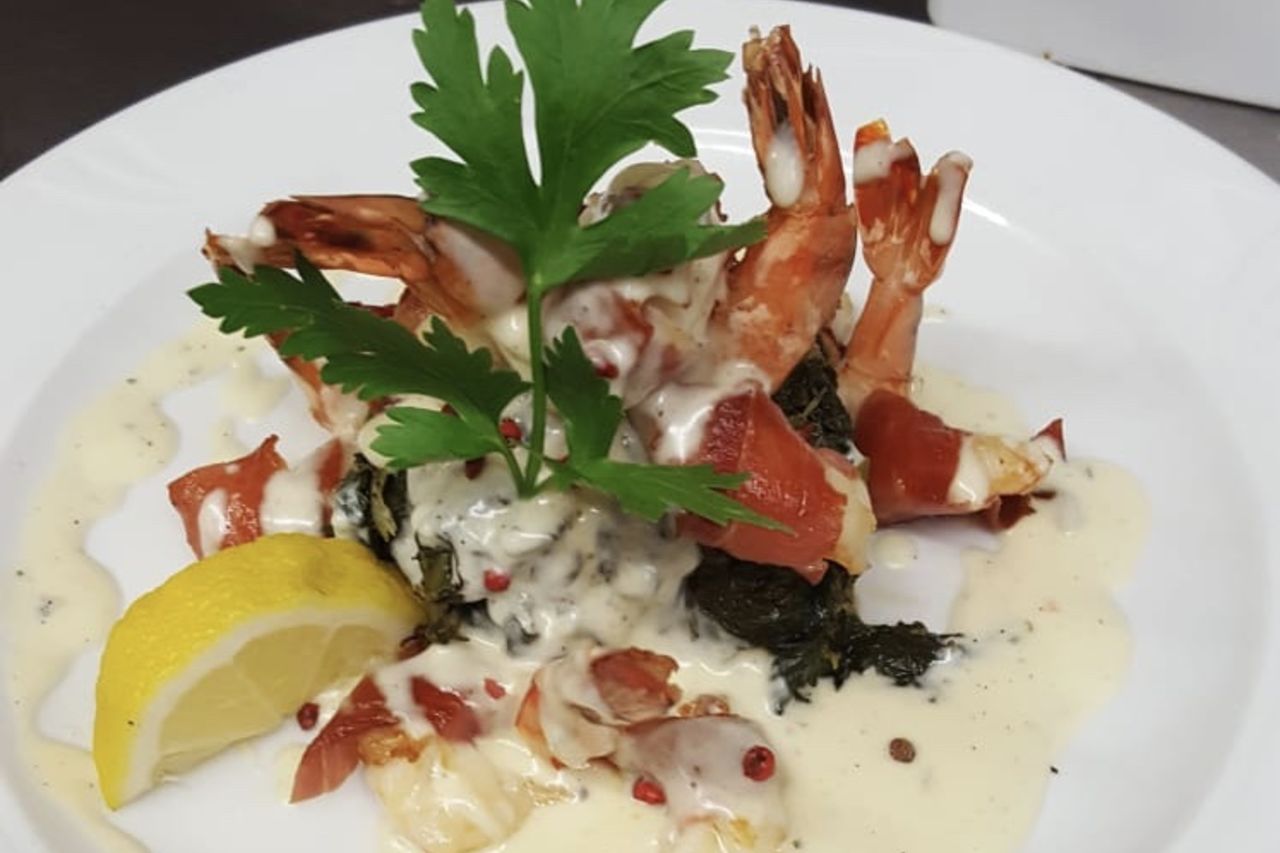 Eingerollte Scampi