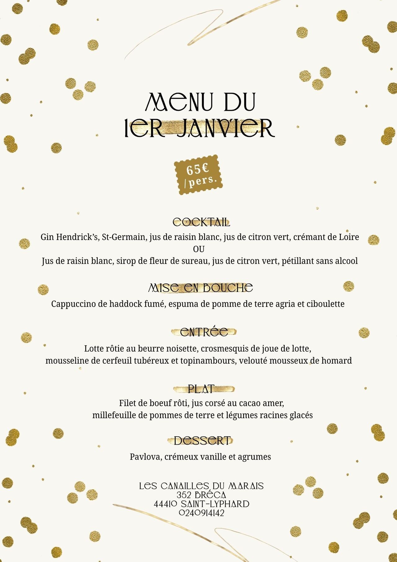 MENU 1ER JANVIER