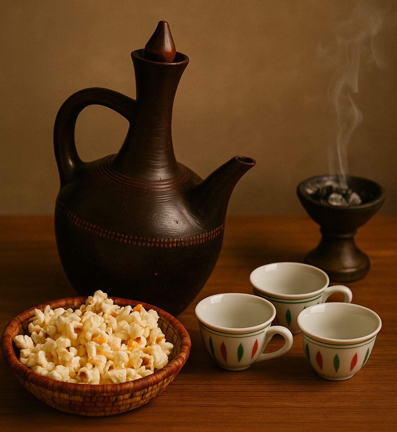 Traditionelle eritreische Kaffeezeremonie