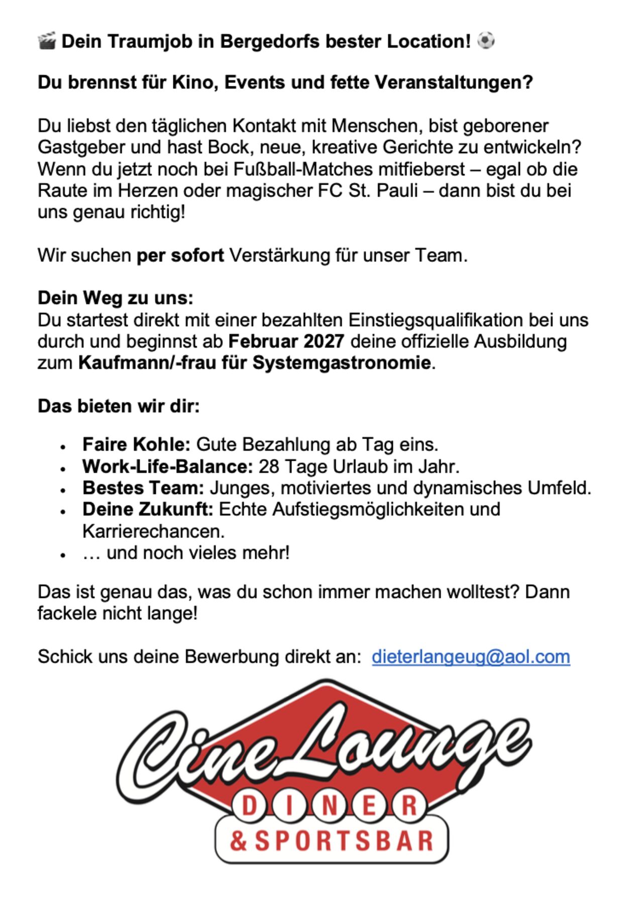 WIR SUCHEN DICH!