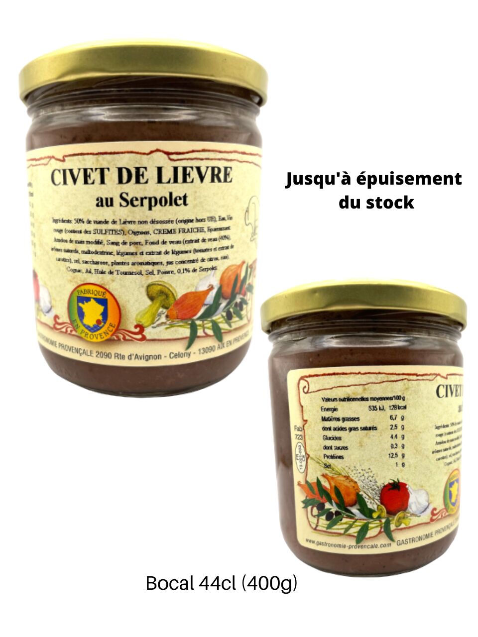 CIVET DE LIÈVRE au Serpolet - 400g - 44cl