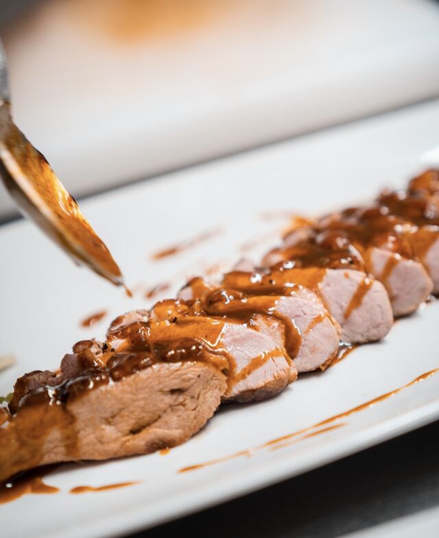 Suprema d’anatra all’arancia e timo