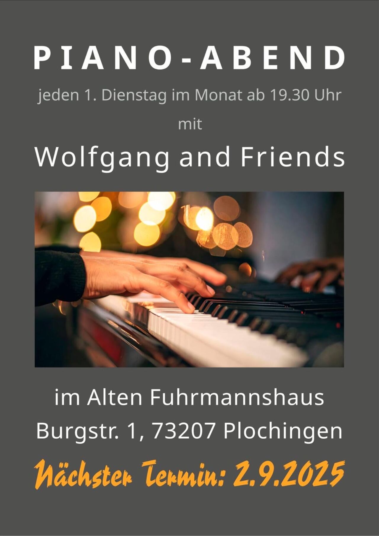 "Wolfgang and Friends" am Dienstag, 02.09.2025