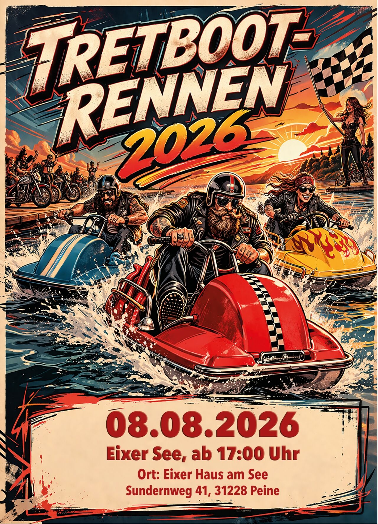 Tretboot-Rennen der Biker-Szene