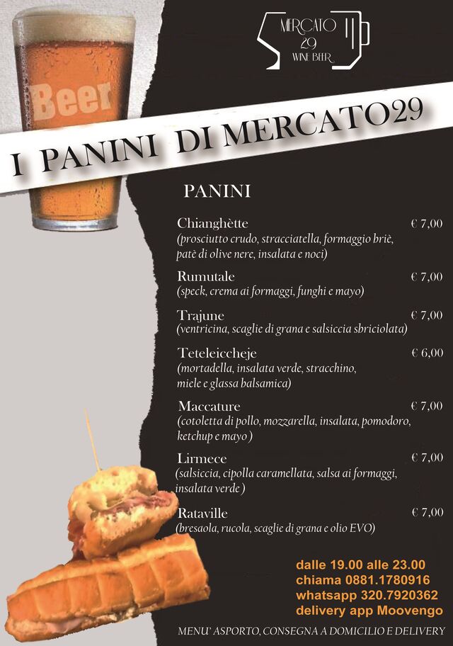 DELIVERY MENU'
Panini
