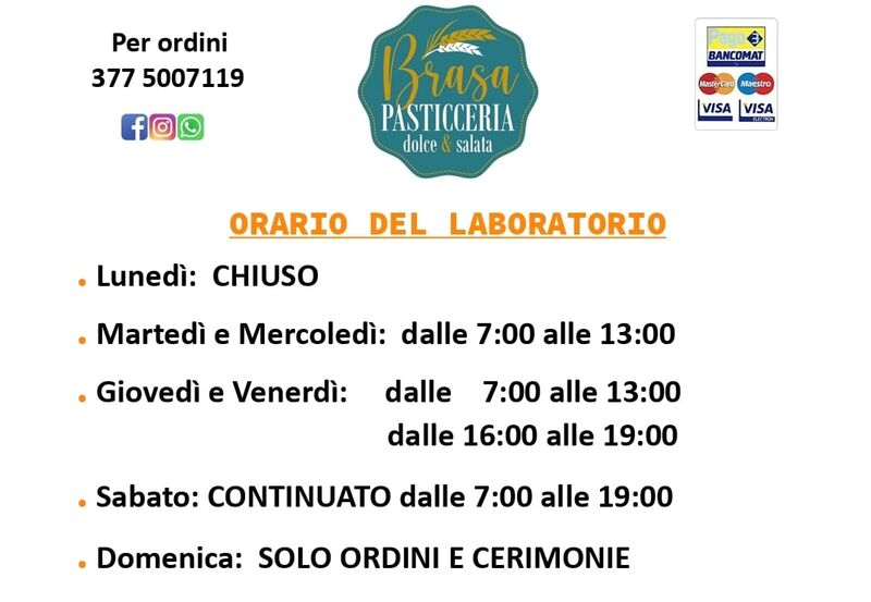 L'orario varia nei periodi di festività - controlla le nostre pagine social o chiamaci