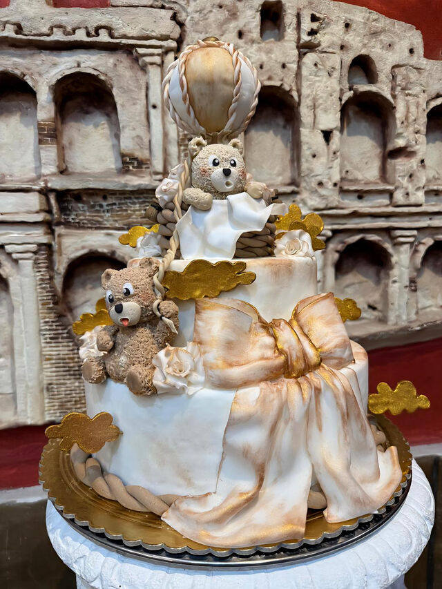 Torta battesimo tema orsetto 