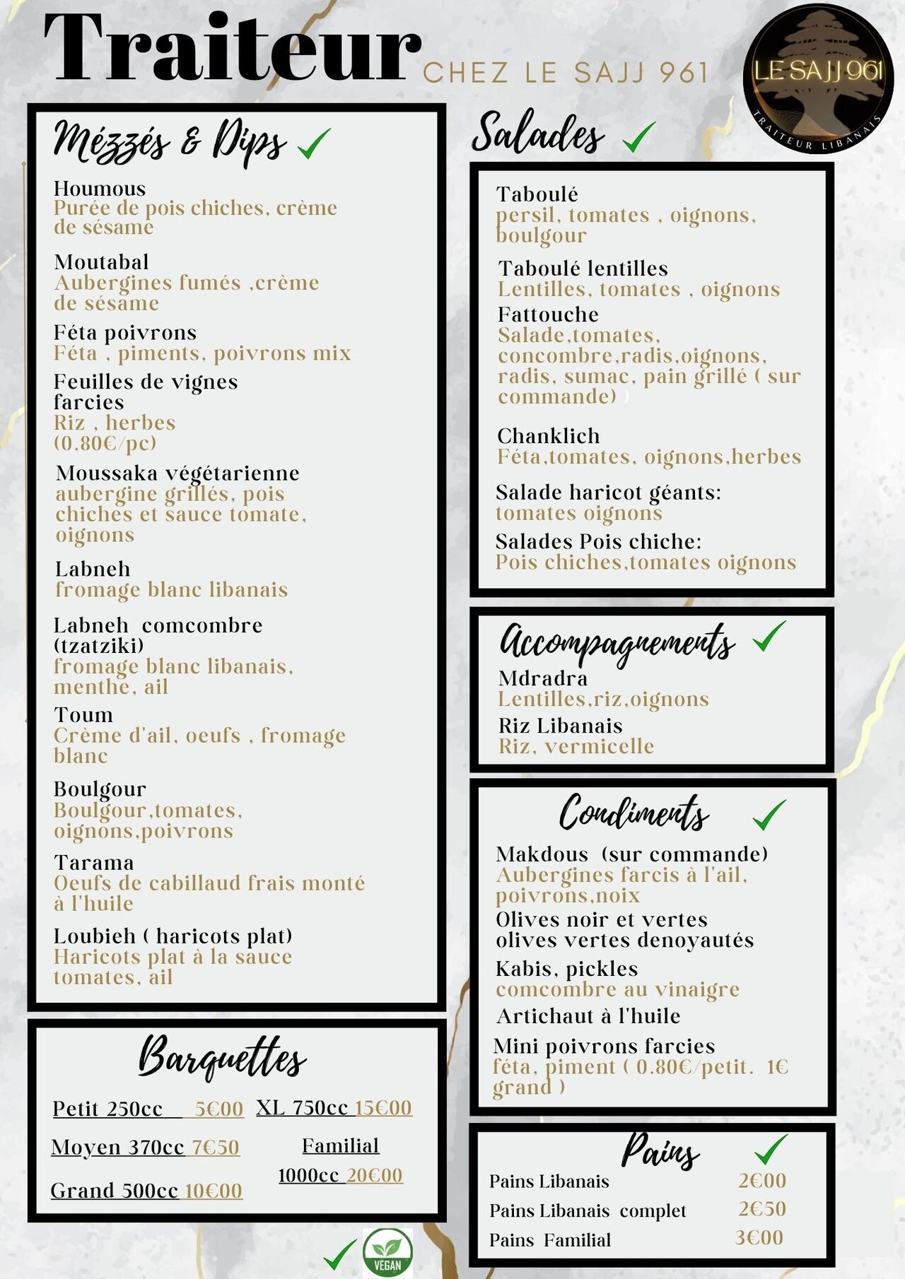 Traiteur Mézzés et salades