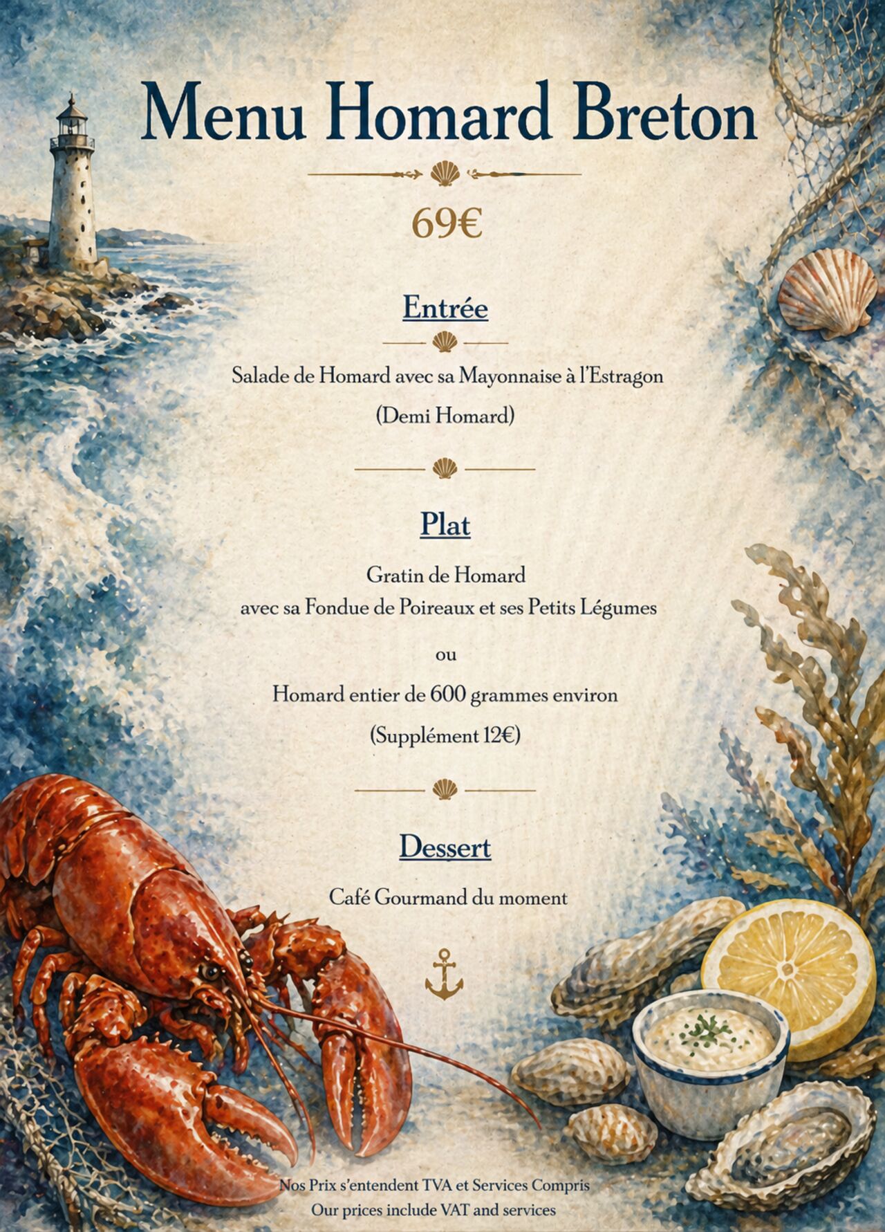 MENU HOMARD