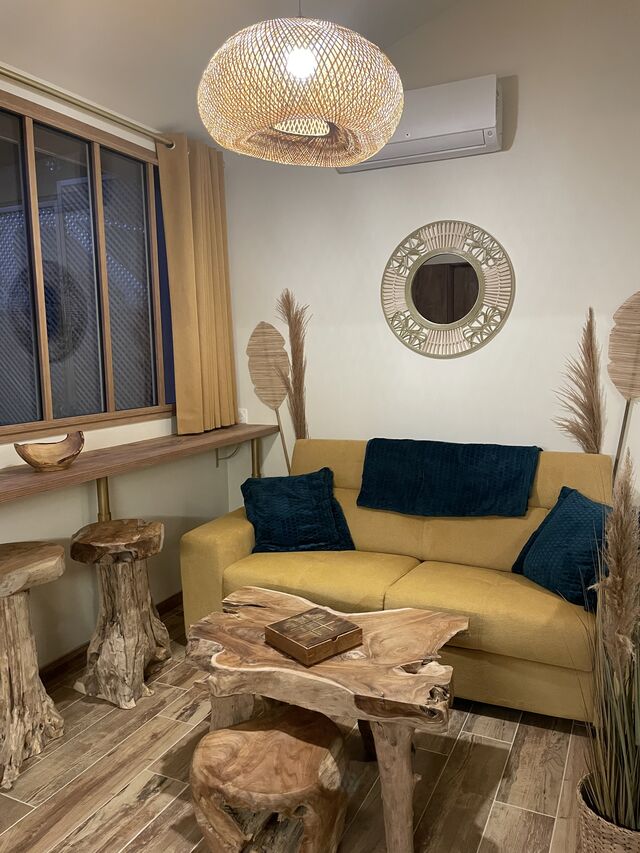 une pièce de vie au coeur de l'île