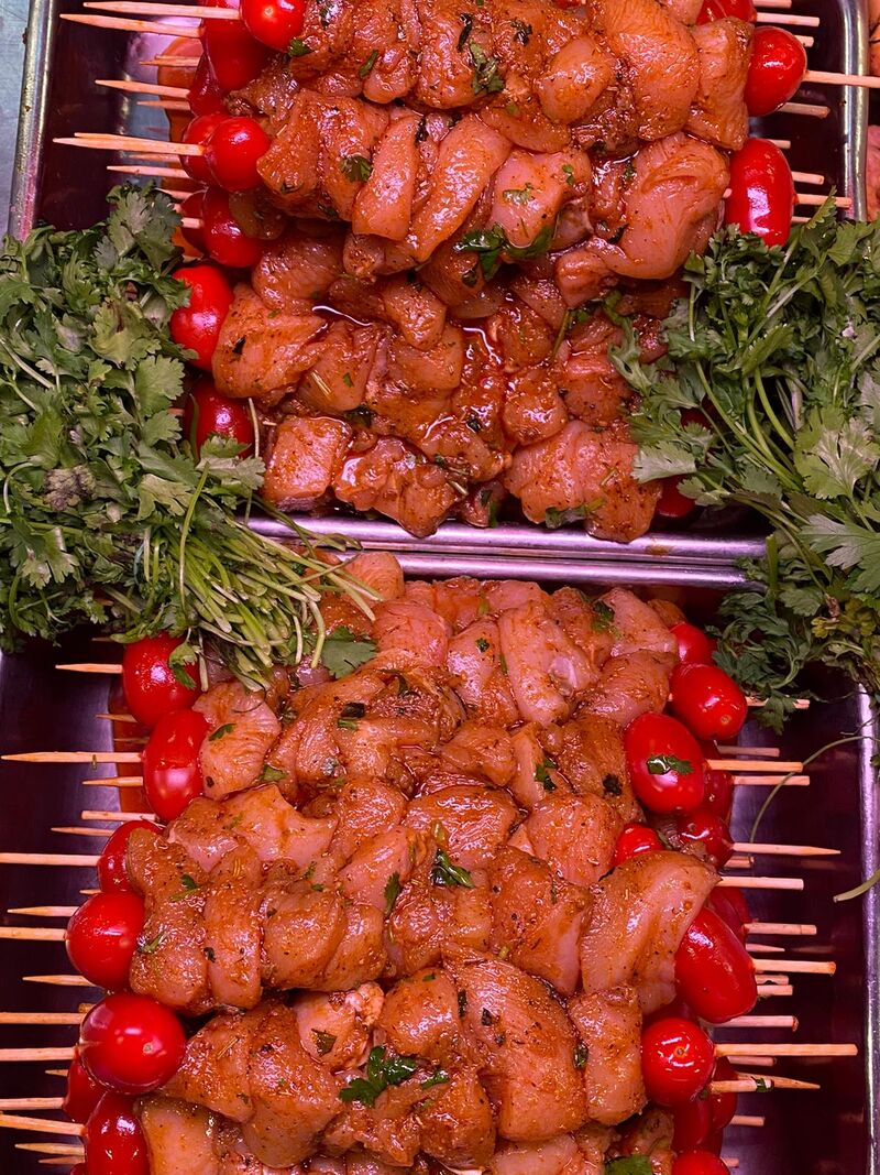 Brochette de poulet marinée a l'oriental 