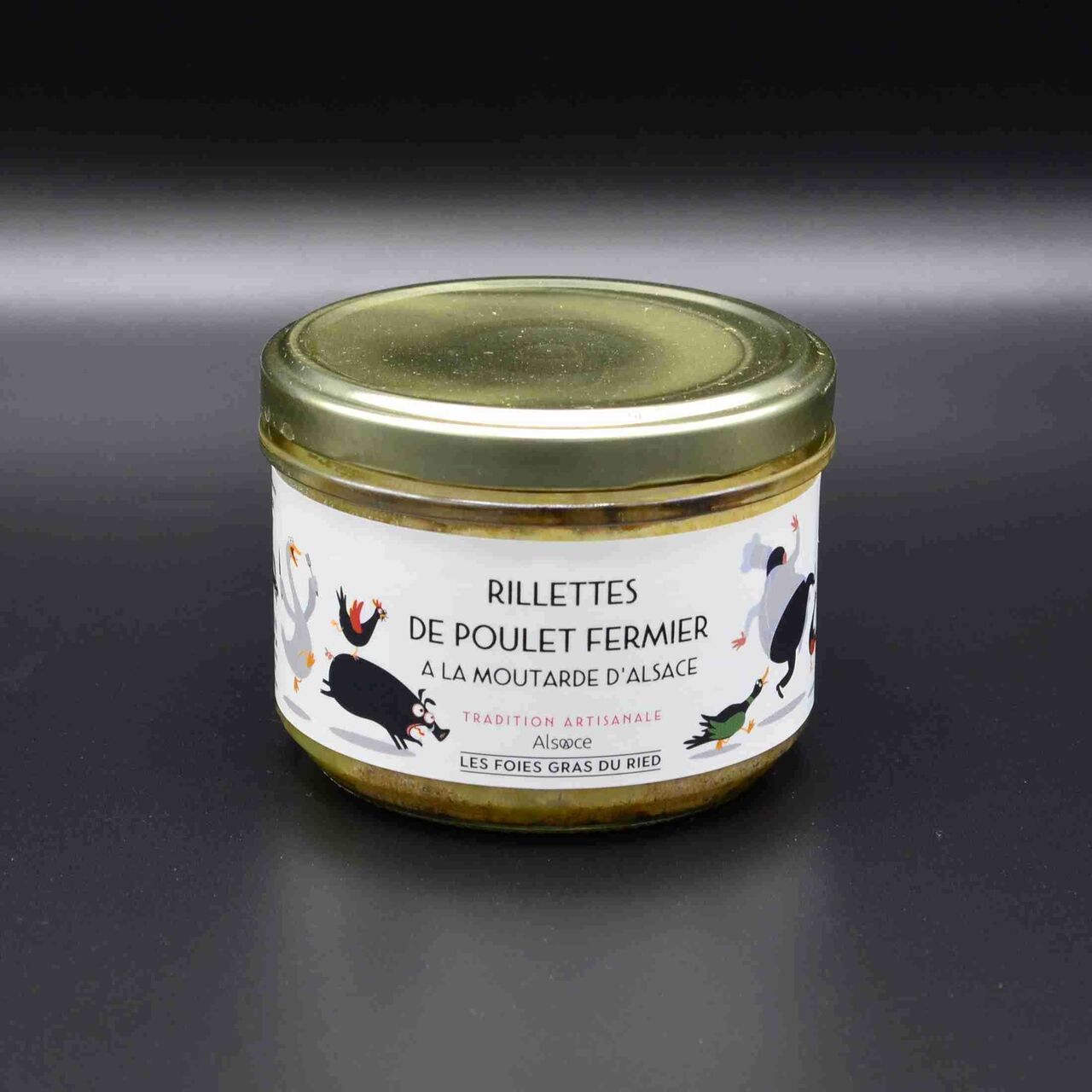 Rillettes de poulet fermier à la moutarde d'Alsace - 90gr - 6,63€