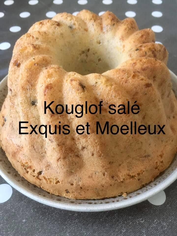 KOUGLOF SALE pour un apéro différent. Le plein d'ingrédients, du goût, du bon, il est cuit dans un véritable moule alsacien 
