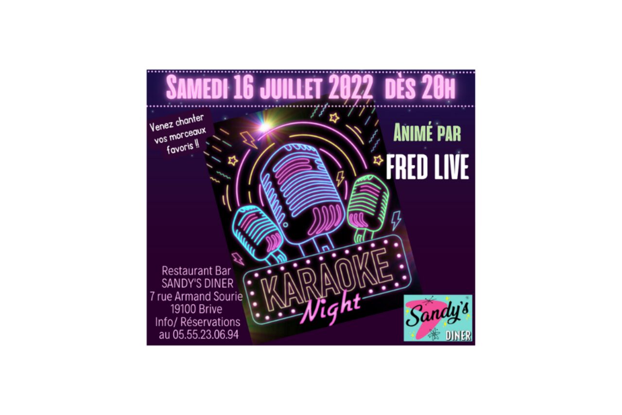 Soirée Dîner KARAOKE - Samedi 16 juillet 2022 à 20h