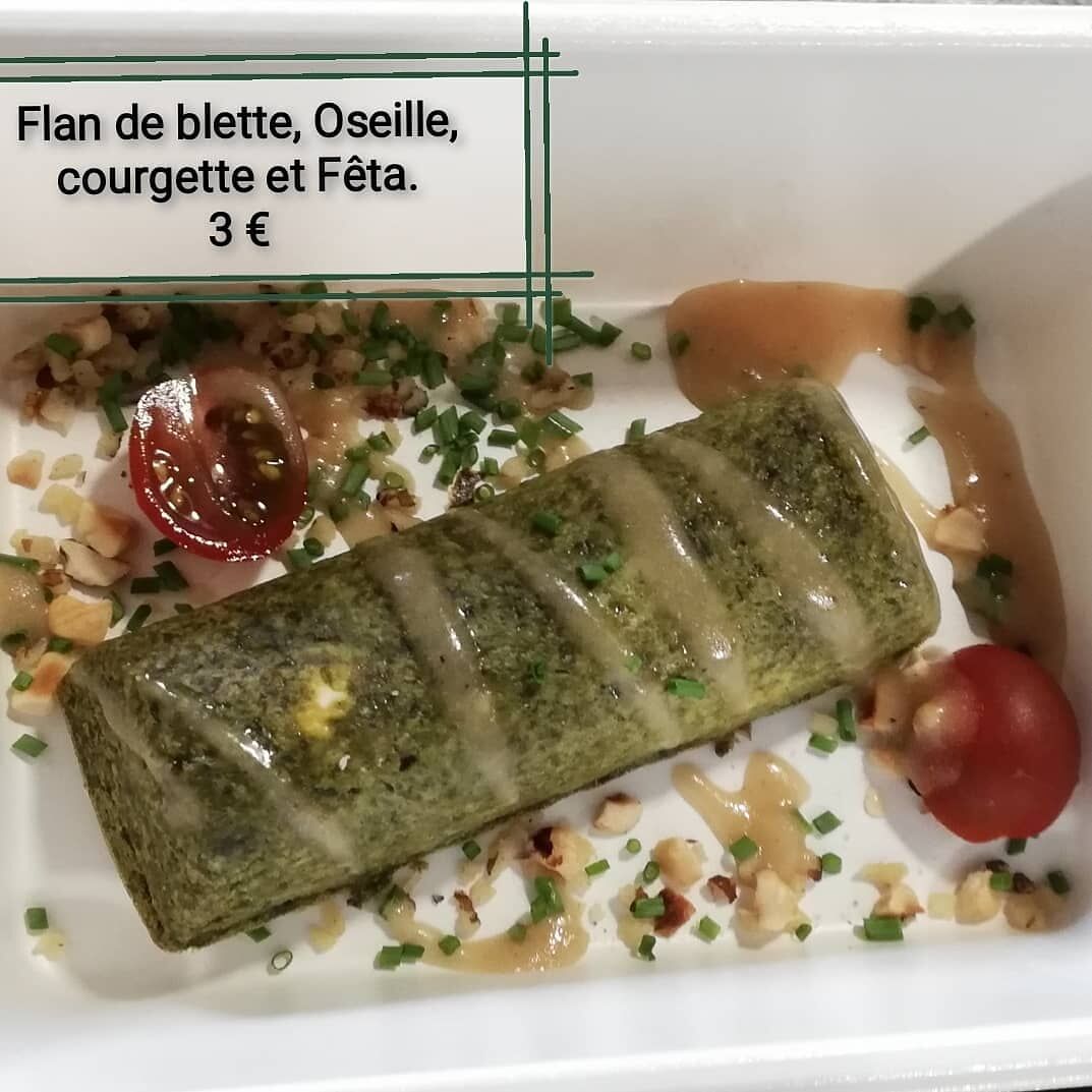 Entrée du 03 juillet 2021
Flan de blette, Oseille, courgette et Fêta 