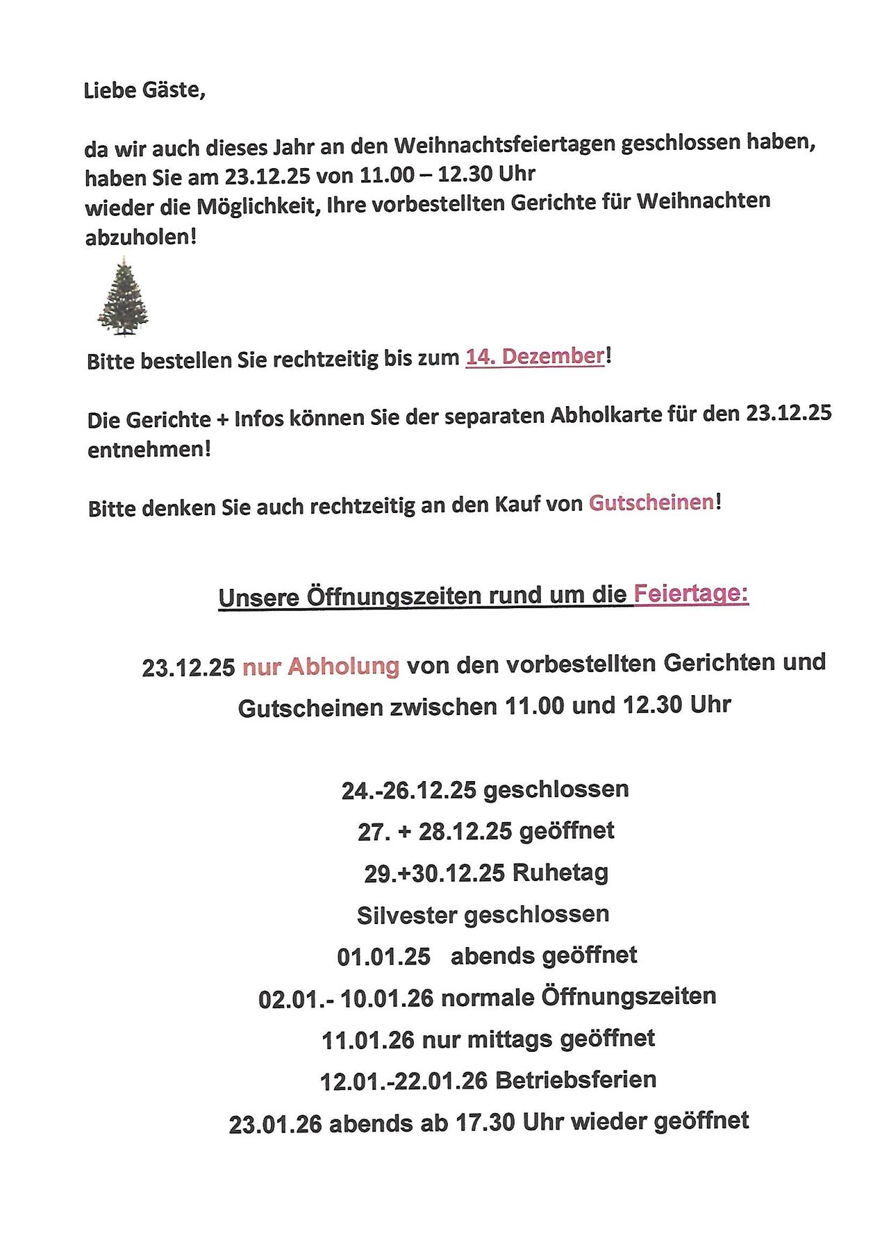 Genuss für die Weihnachts - Feiertage zu Hause