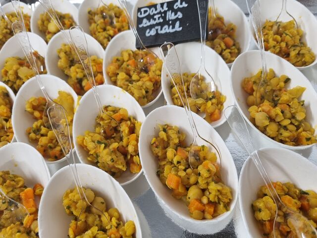 Dahl de lentilles corail en verrine