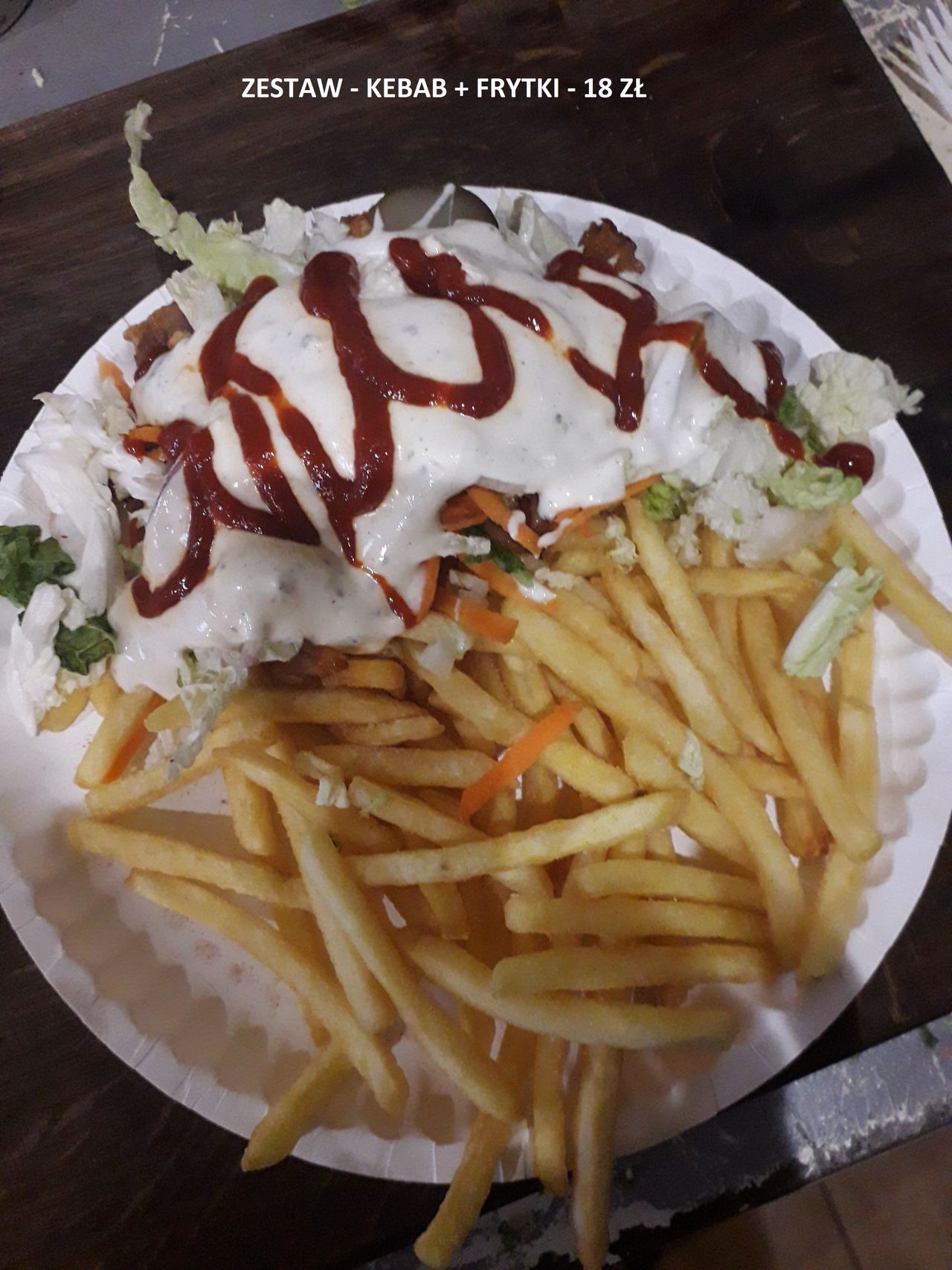 ZESTAW KEBAB Z FRYTKAMI + DODATKI