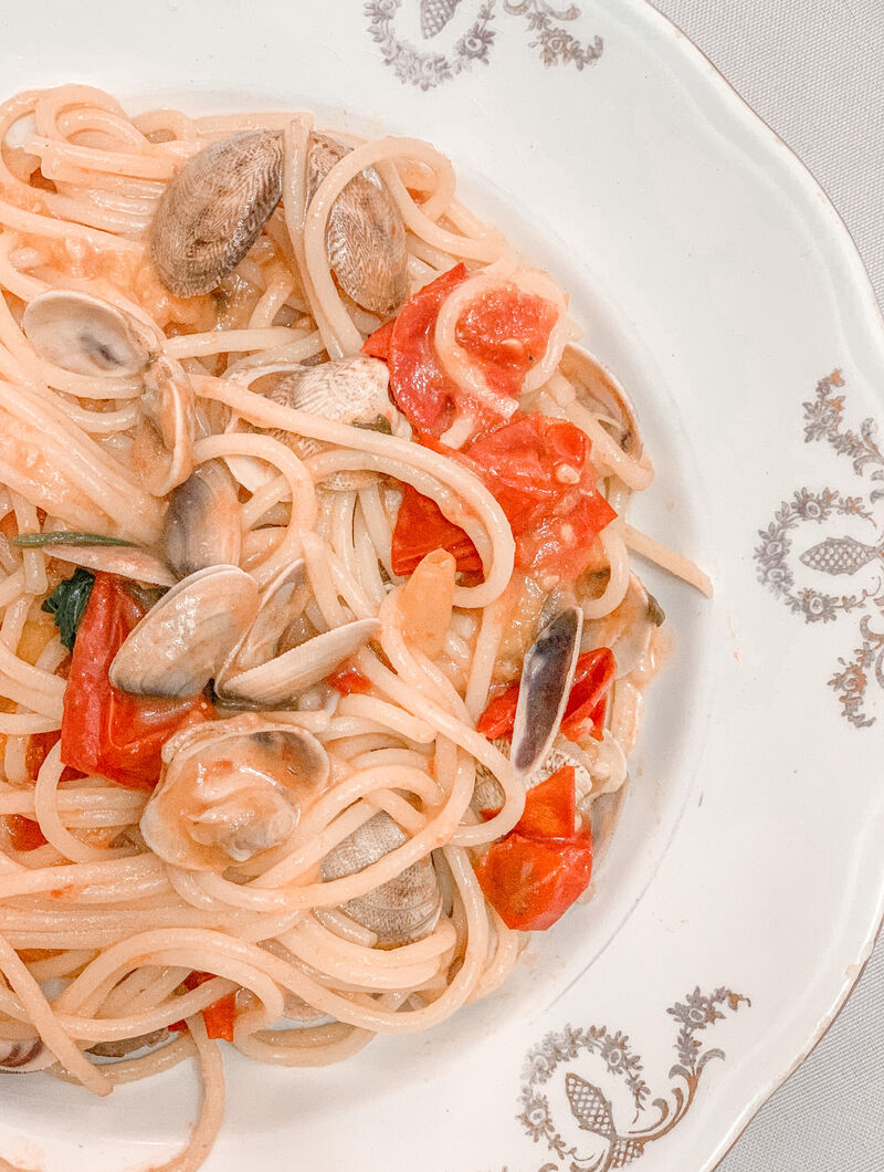 Spaghetti aux fruits de mer.