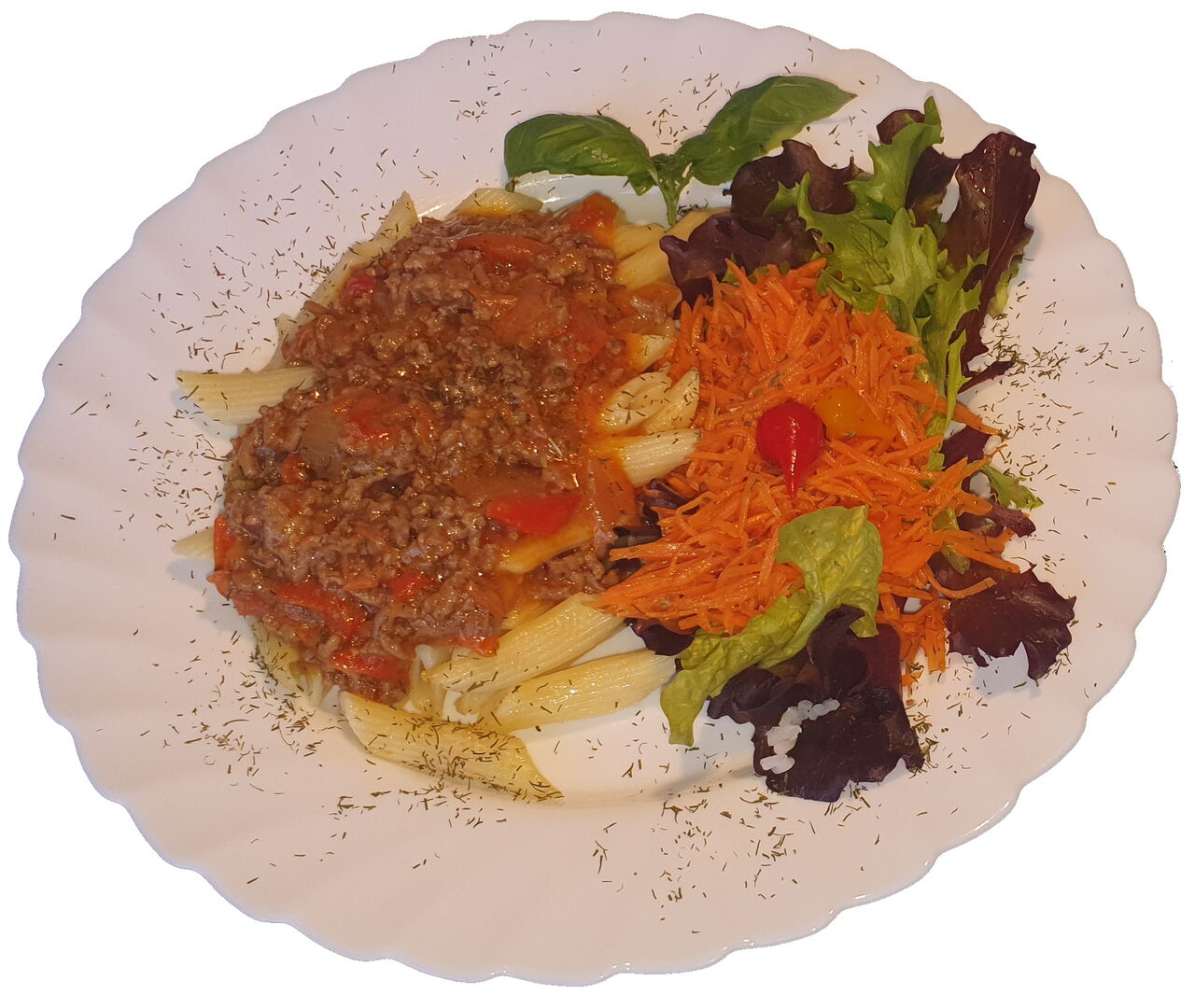 Nudeln mit Letschonese ( Bolognese)