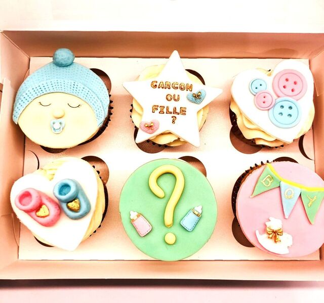 Cupcakes Gender reveal personnalisables - sur commande