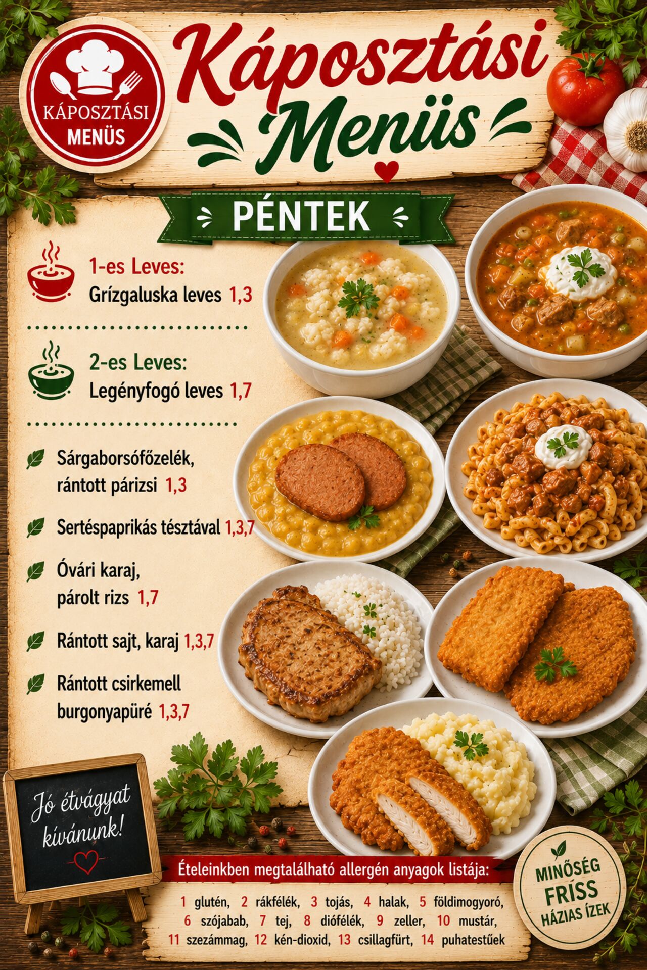 Menü - Péntek