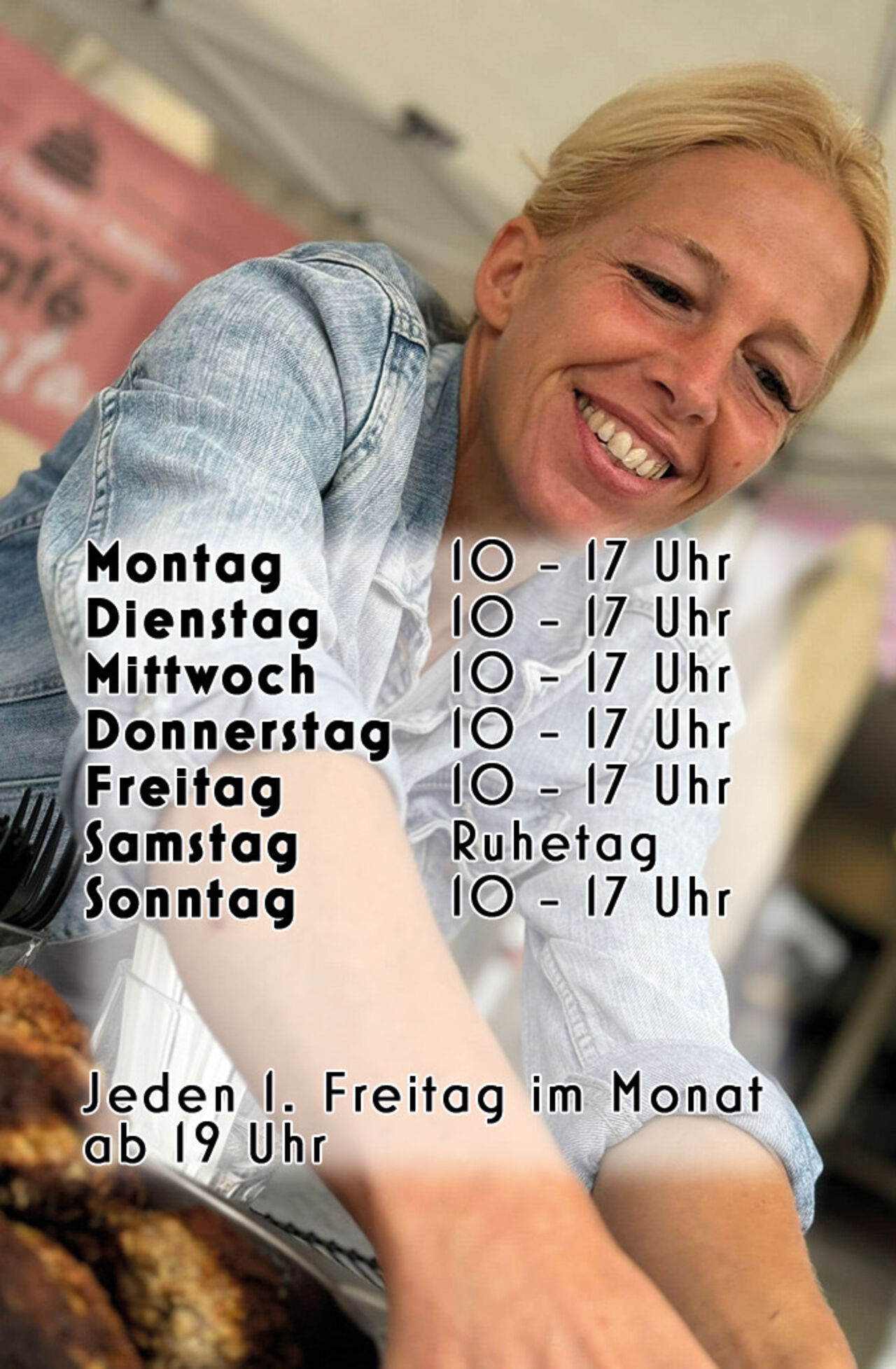 Öffnungszeiten Mo-Fr 10-17 Uhr und Sonntag 10-17 Uhr sowie jeden ersten Freitag im Monat auch ab 19 Uhr geöffnet!