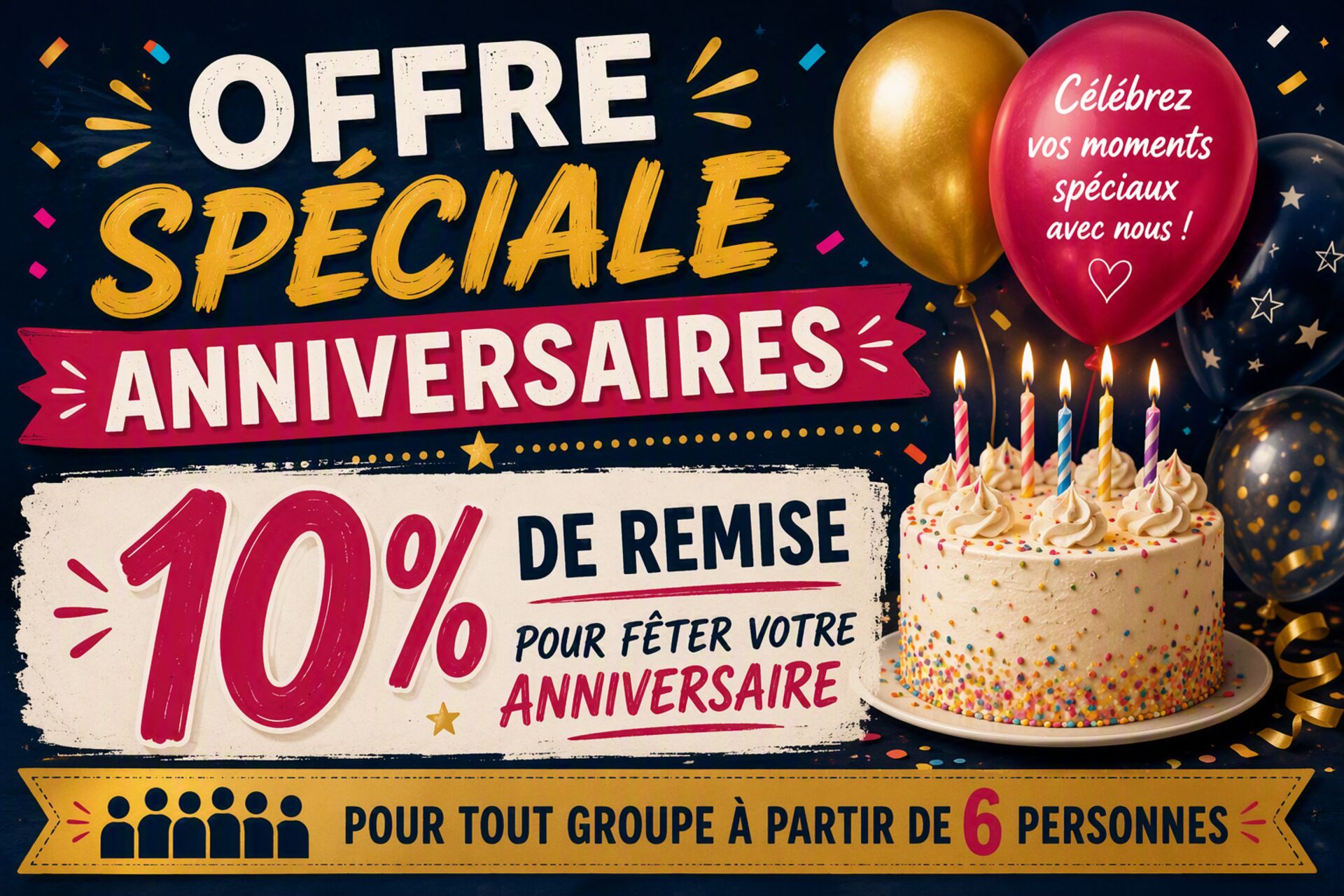 OFFRE SPECIALE ANNIVERSAIRES