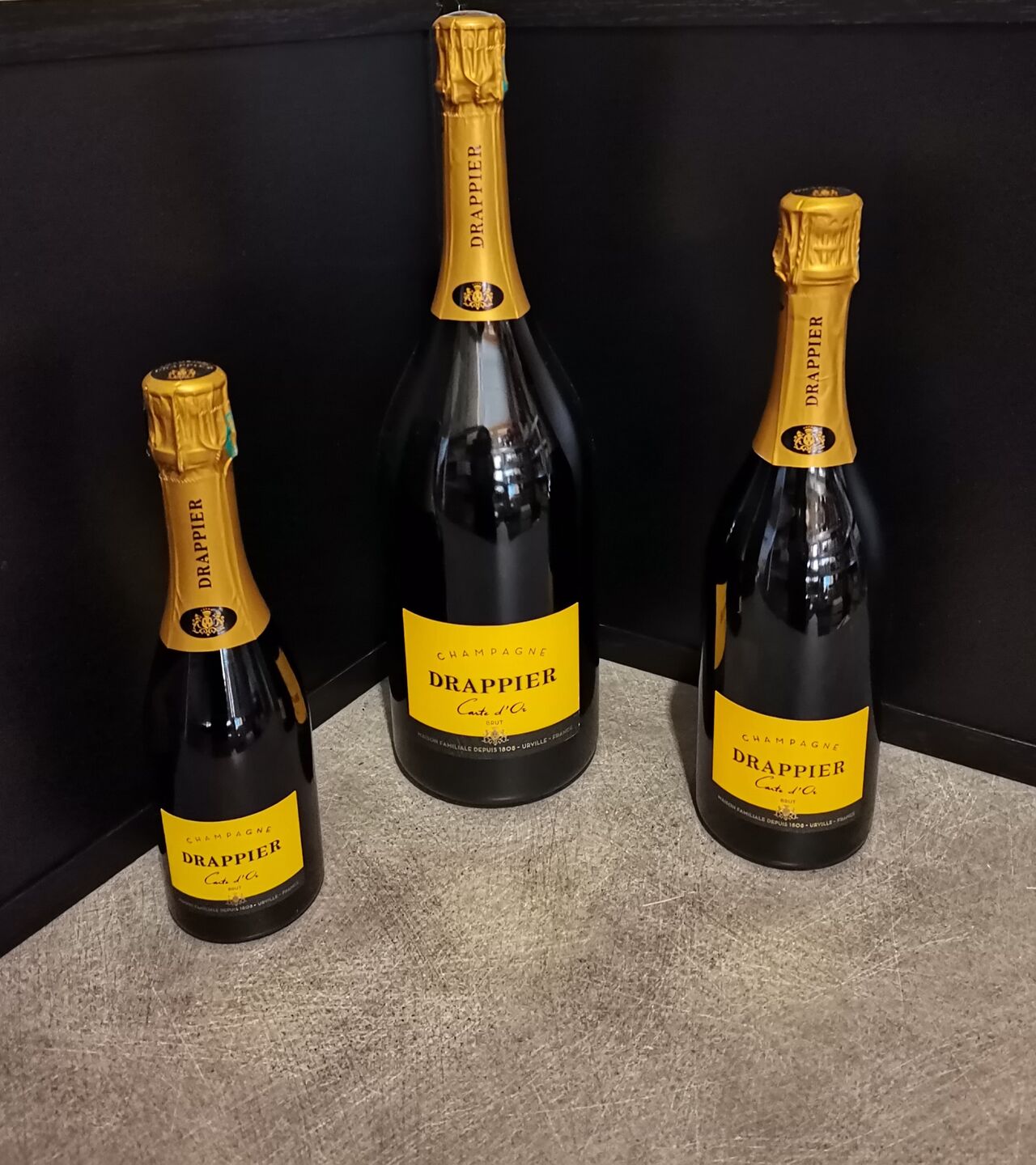 Champagne Drappier Brut=37.5cl = plus en stock / 75cl=31.90€ / 1.5L = 63.50€ 