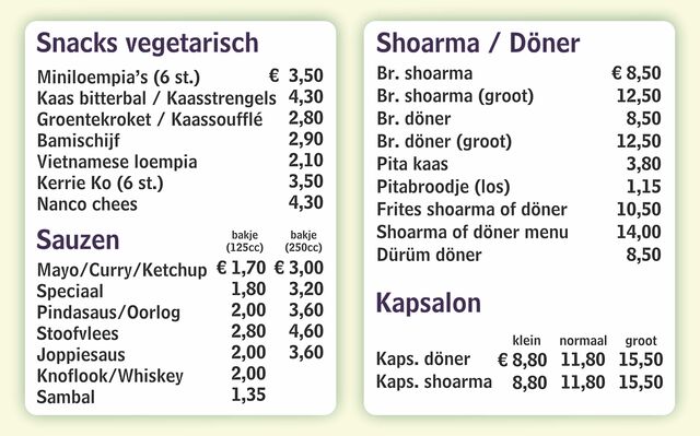Menu afbeeldingen