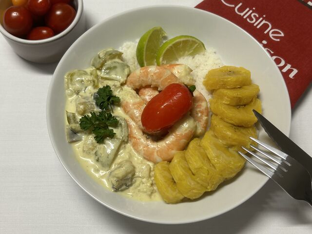 Crevettes lait de coco curry