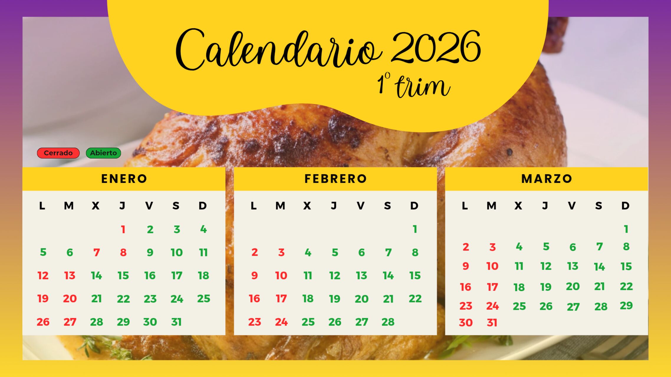 Calendario de aperturas