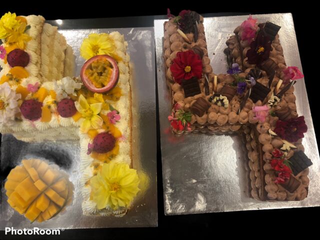 Number cake Fruits de la passion / Mangue et le second au chocolat noir ! 