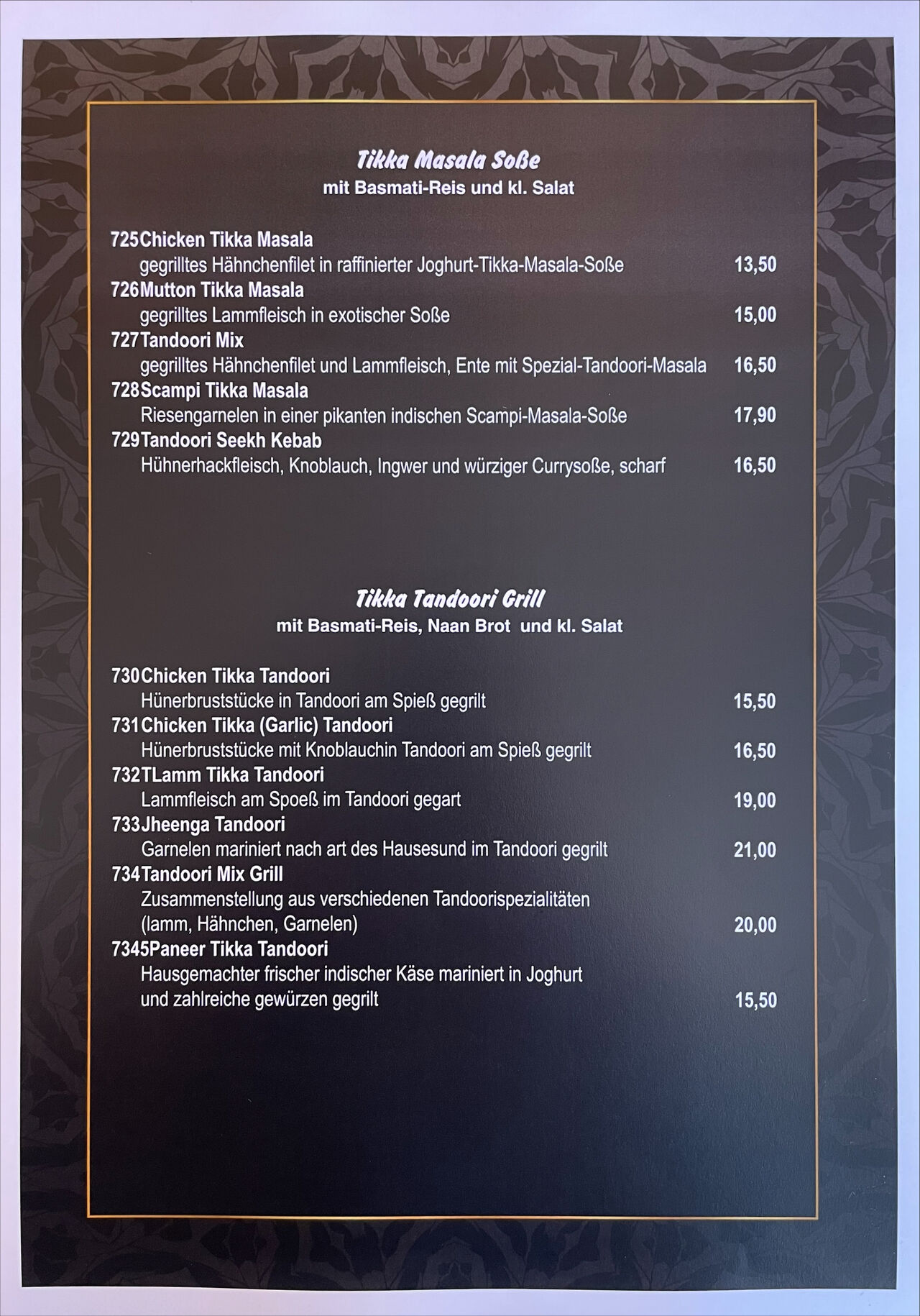 Masala Soße + Tandoori Grill Spezialitäten