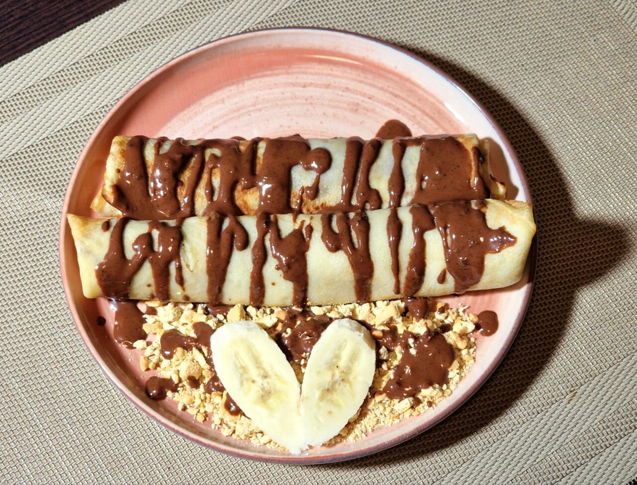 Clătite cu ciocolată și banane
