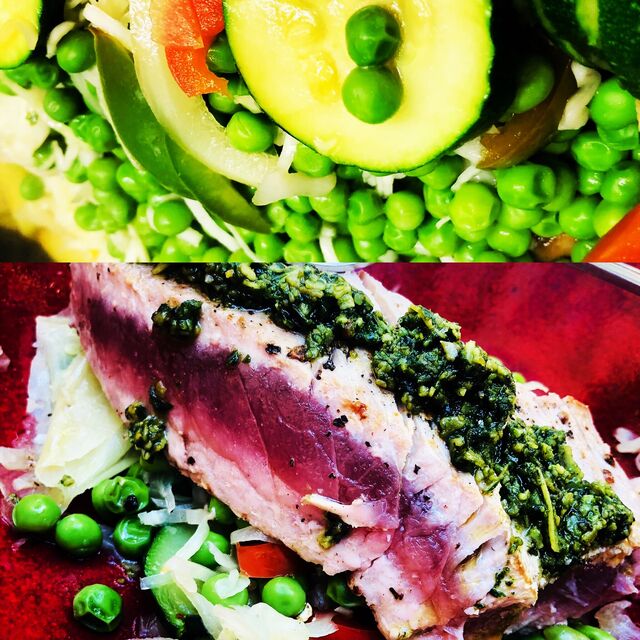 Le Mi-cuit de thon aux légumes d'été