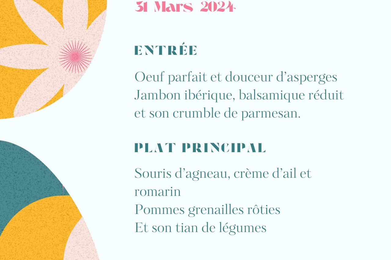 Menu de pâques