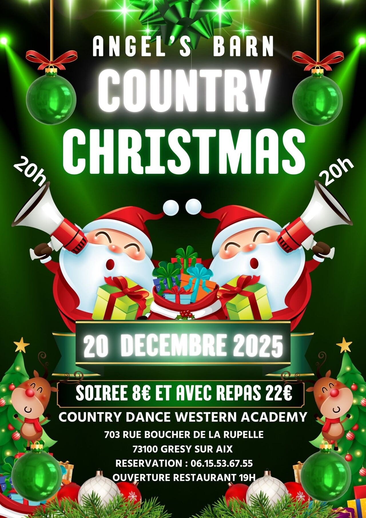 SAMEDI 20 DECEMBRE : SOIREE COUNTRY CHRISTMAS