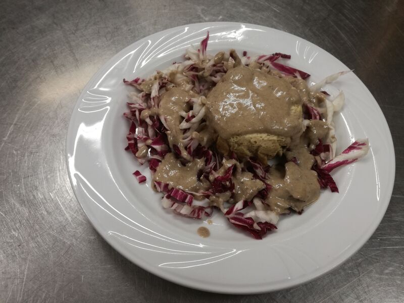 Sformato di verdure con bagna cauda