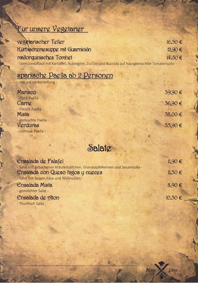 Vegetarisch - Paelle - Salate