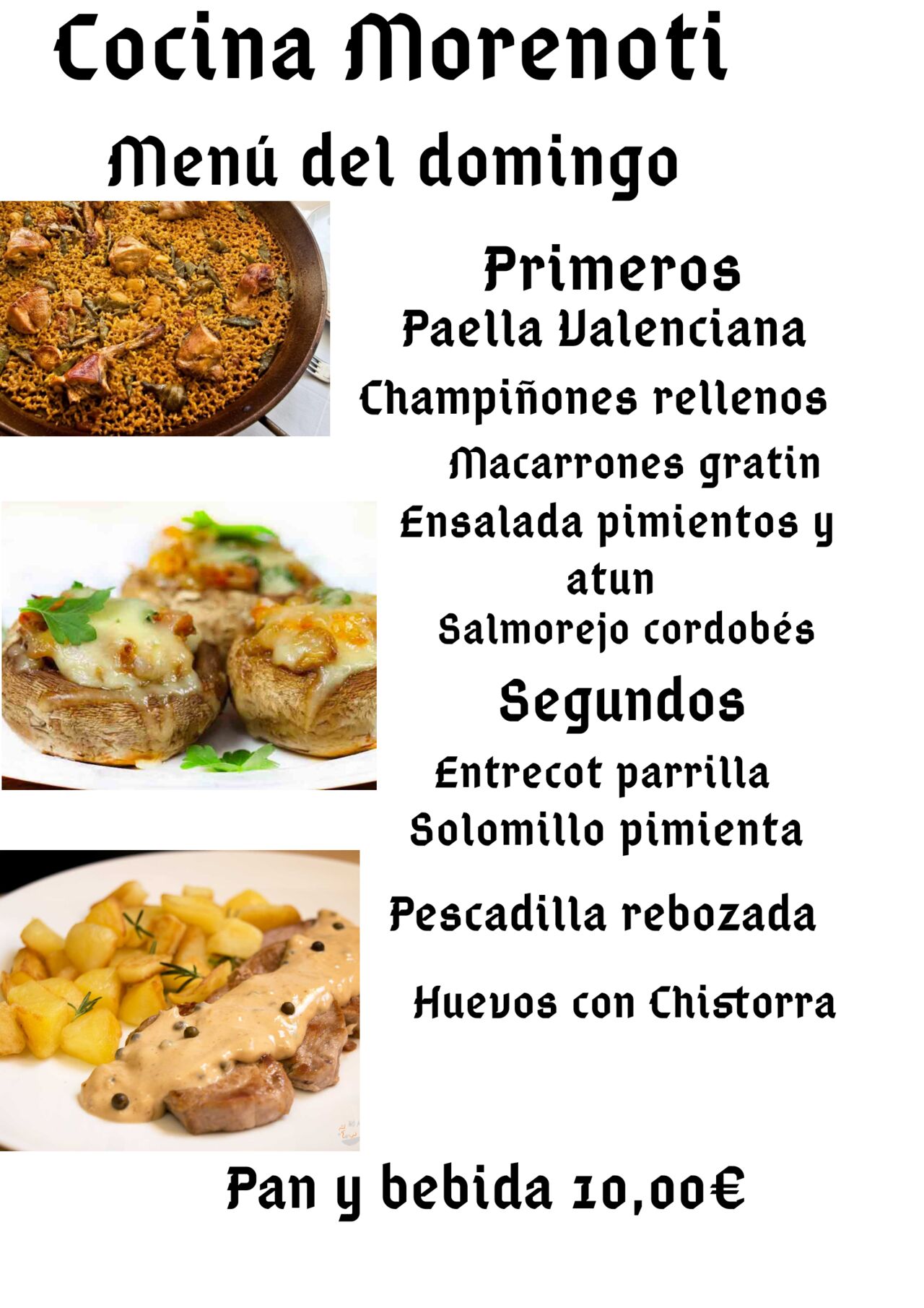 Menú del domingo 