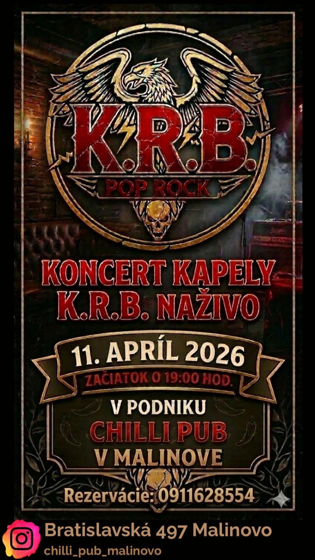 ŽIVÁ HUDBA, SOBOTA 11.04.2026 19:00