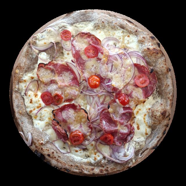 Mai La Coppa Fresca - Crème de poireaux maison, mozzarella FDL, oignons rouges, tomates cerises, coppa et parmesan