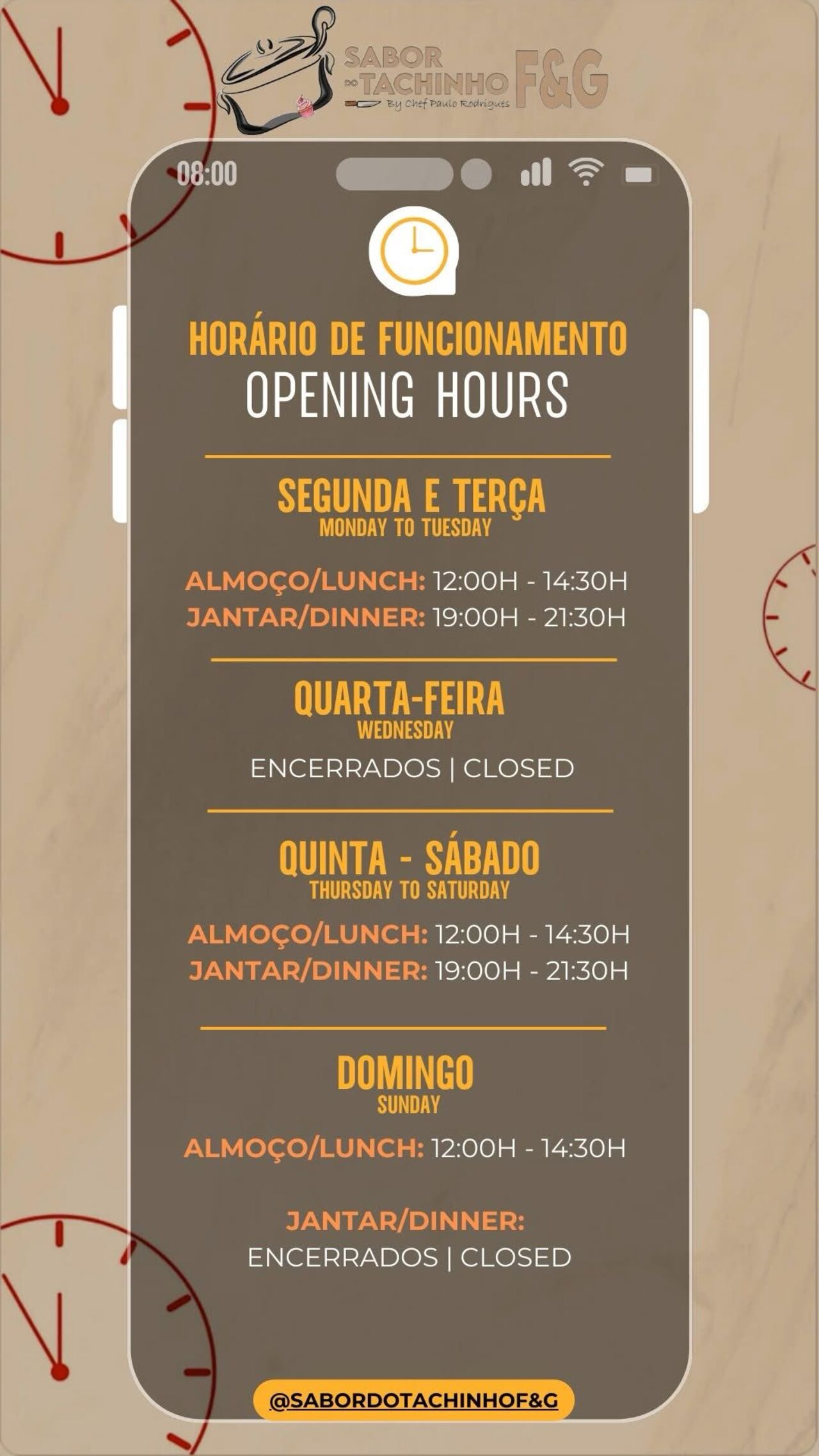 Horário de funcionamento