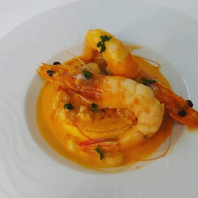 soufflé de poisson et gambas
