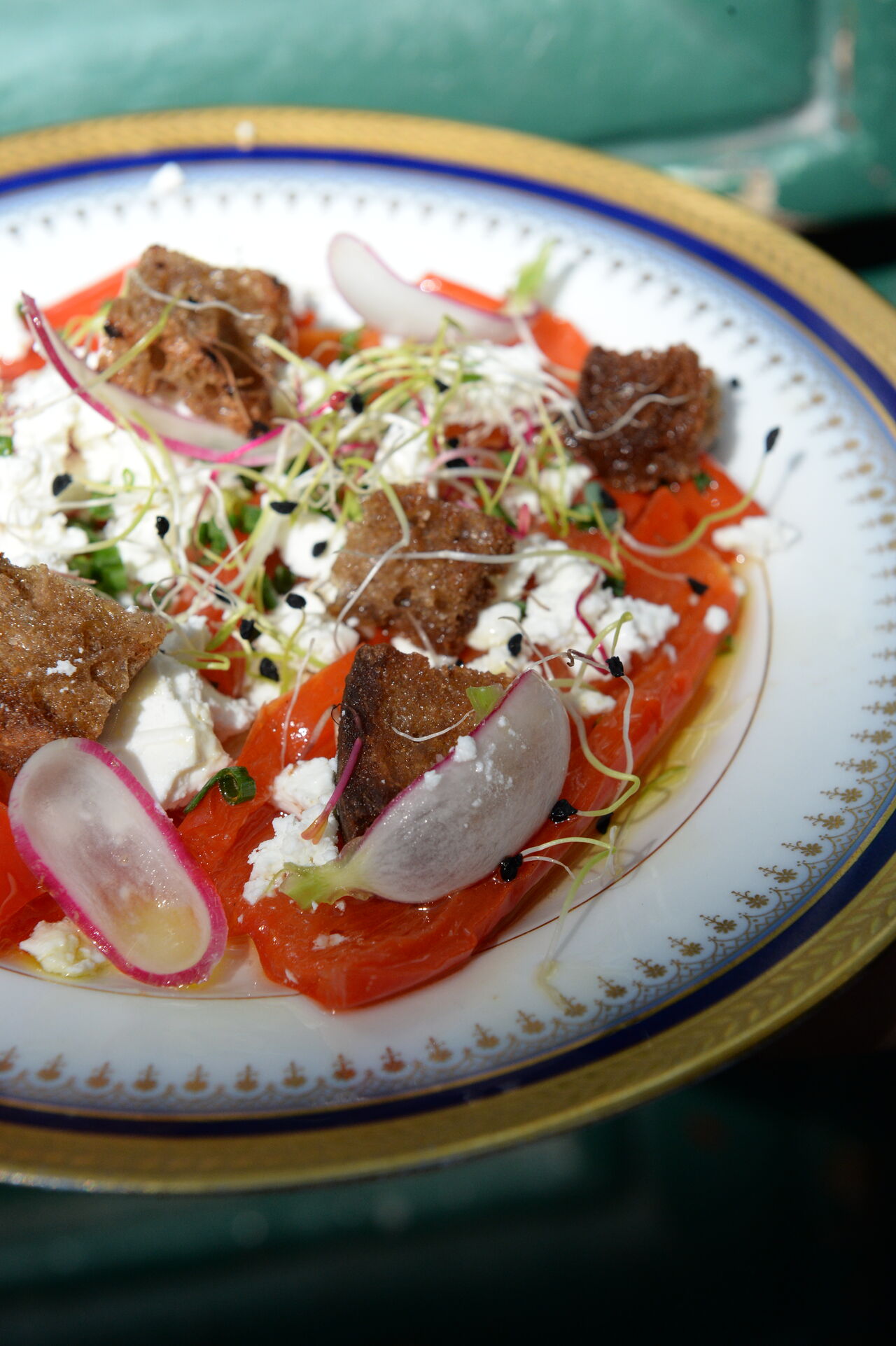 Poivrons confits, fêta