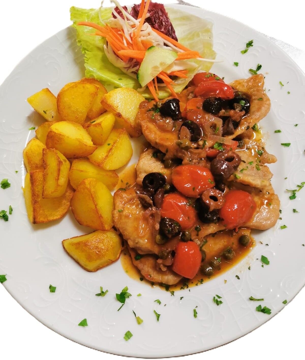 scaloppine di vitello alla mediterranea